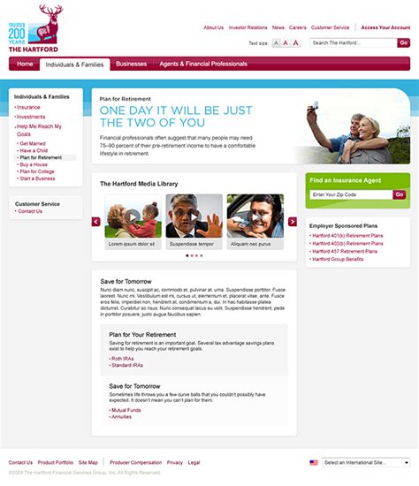 the hartford website.